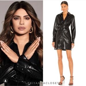 Veronica Beard Echo Dress Faux Leather Minidress